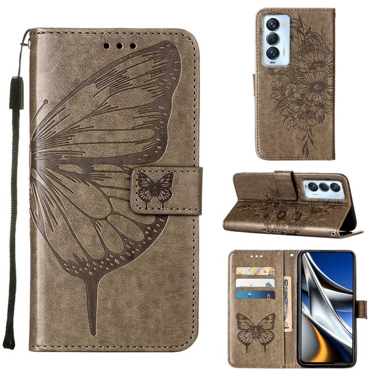 Custodia per telefono in pelle con farfalla goffrata, For Tecno Camon 17 Pro, For Tecno Camon 18 Premier, For Tecno Camon 18i