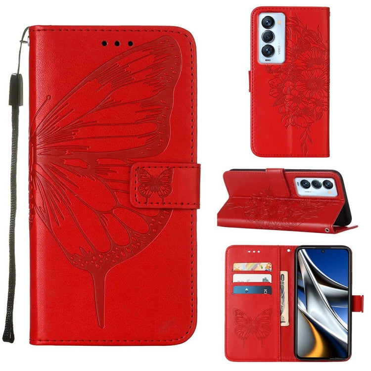 Custodia per telefono in pelle con farfalla goffrata, For Tecno Camon 17 Pro, For Tecno Camon 18 Premier, For Tecno Camon 18i