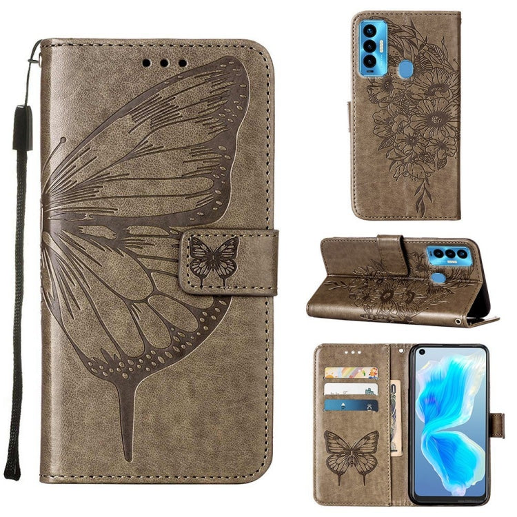 Custodia per telefono in pelle con farfalla goffrata, For Tecno Camon 17 Pro, For Tecno Camon 18 Premier, For Tecno Camon 18i