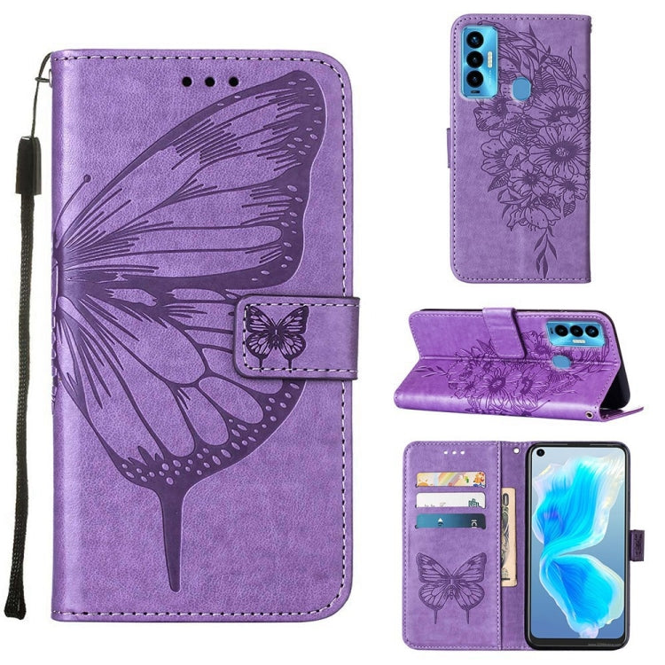 Custodia per telefono in pelle con farfalla goffrata, For Tecno Camon 17 Pro, For Tecno Camon 18 Premier, For Tecno Camon 18i