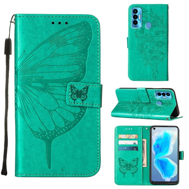 Custodia per telefono in pelle con farfalla goffrata, For Tecno Camon 17 Pro, For Tecno Camon 18 Premier, For Tecno Camon 18i