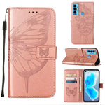 Custodia per telefono in pelle con farfalla goffrata, For Tecno Camon 17 Pro, For Tecno Camon 18 Premier, For Tecno Camon 18i