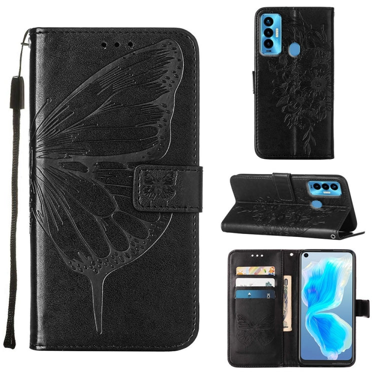 Custodia per telefono in pelle con farfalla goffrata, For Tecno Camon 17 Pro, For Tecno Camon 18 Premier, For Tecno Camon 18i