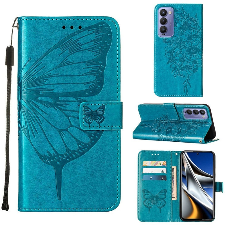 Custodia per telefono in pelle con farfalla goffrata, For Tecno Camon 18P / 18, For Tecno Pop 5 Go, For Tecno Pop 5 LTE