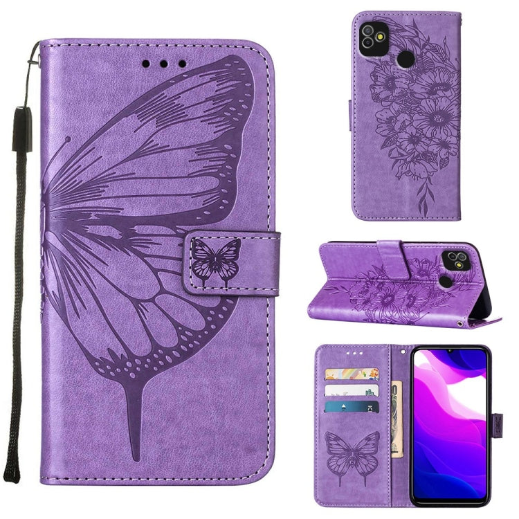 Custodia per telefono in pelle con farfalla goffrata, For Tecno Camon 18P / 18, For Tecno Pop 5 Go, For Tecno Pop 5 LTE