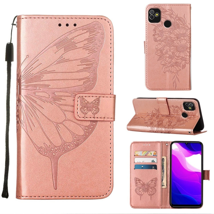 Custodia per telefono in pelle con farfalla goffrata, For Tecno Camon 18P / 18, For Tecno Pop 5 Go, For Tecno Pop 5 LTE