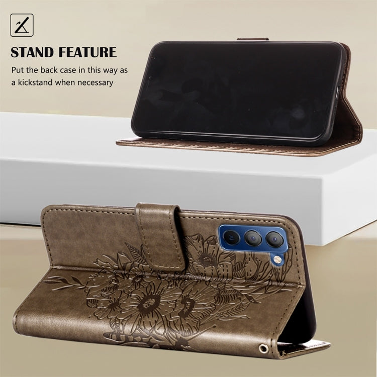 Custodia per telefono in pelle con farfalla goffrata, For Tecno Pop 5P, For Tecno Pova 2, For Tecno Pova Neo