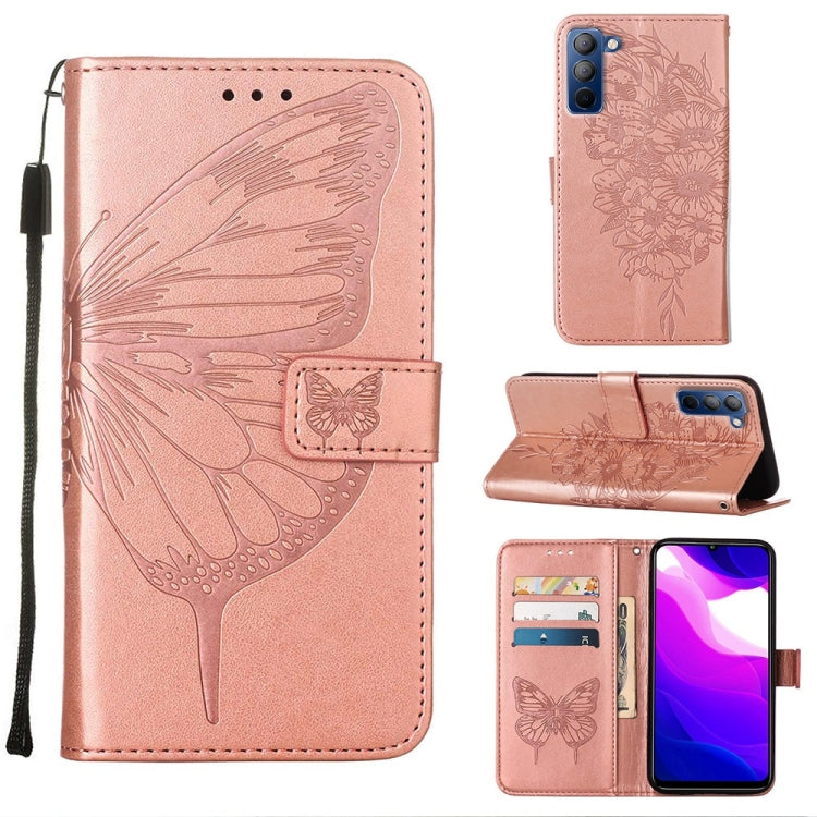Custodia per telefono in pelle con farfalla goffrata, For Tecno Pop 5P, For Tecno Pova 2, For Tecno Pova Neo