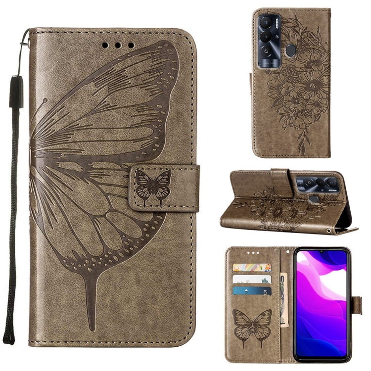 Custodia per telefono in pelle con farfalla goffrata, For Tecno Pop 5P, For Tecno Pova 2, For Tecno Pova Neo