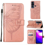 Custodia per telefono in pelle con farfalla goffrata, For Tecno Pop 5P, For Tecno Pova 2, For Tecno Pova Neo