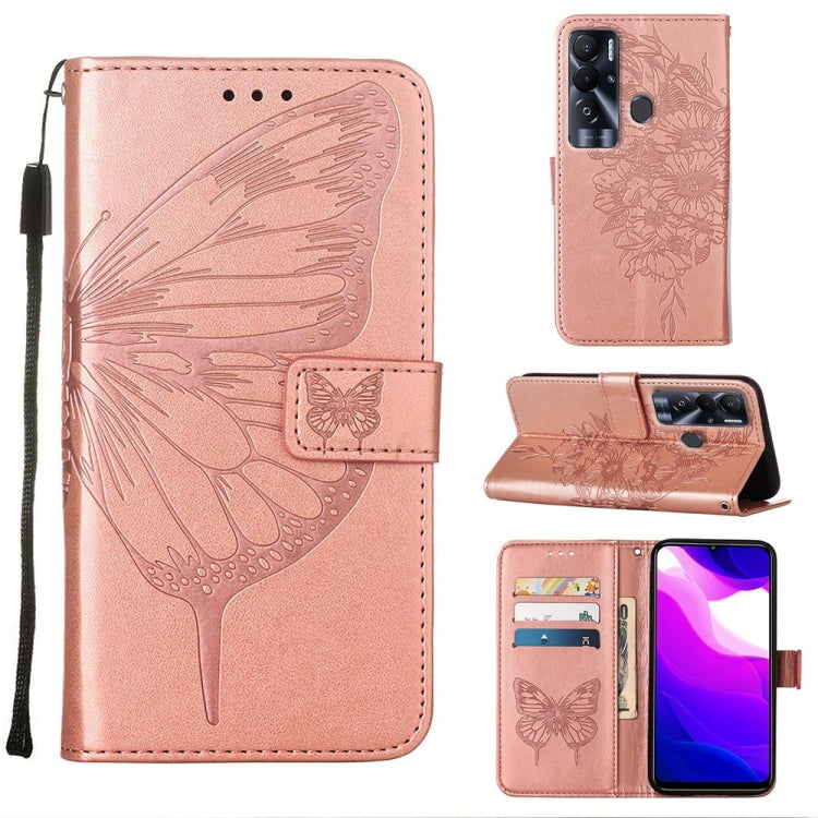 Custodia per telefono in pelle con farfalla goffrata, For Tecno Pop 5P, For Tecno Pova 2, For Tecno Pova Neo