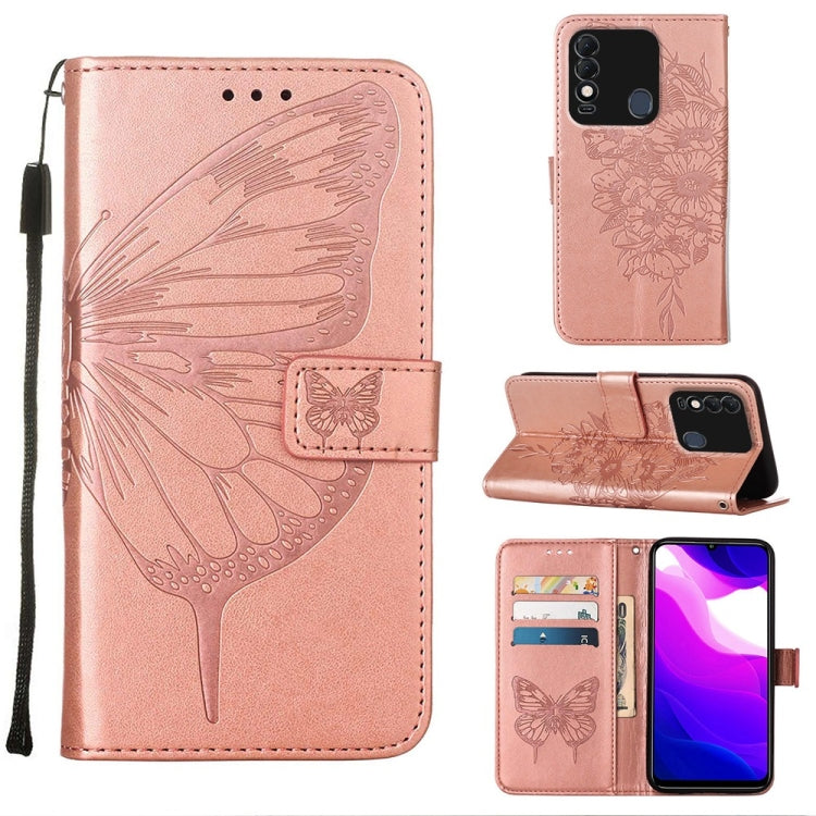 Custodia per telefono in pelle con farfalla goffrata, For Tecno Spark 8, For Tecno Spark 8P, For Tecno Spark Go 2020 & 2021/6 Go