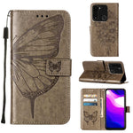 Custodia per telefono in pelle con farfalla goffrata, For Tecno Spark Go 2022