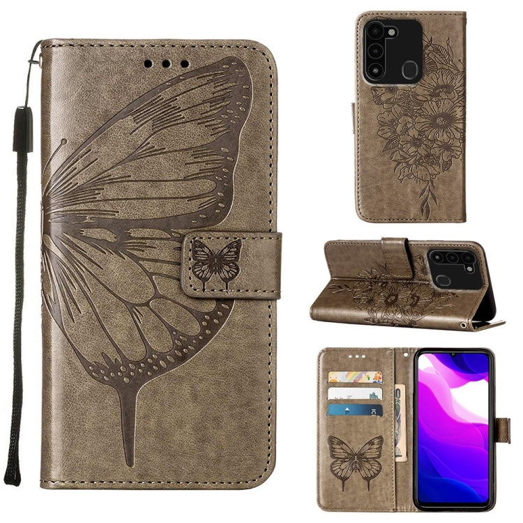 Custodia per telefono in pelle con farfalla goffrata, For Tecno Spark Go 2022