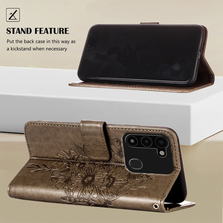 Custodia per telefono in pelle con farfalla goffrata, For Tecno Spark Go 2022