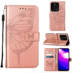 Custodia per telefono in pelle con farfalla goffrata, For Tecno Spark Go 2022