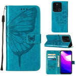 Custodia per telefono in pelle con farfalla goffrata, For Tecno Spark Go 2022
