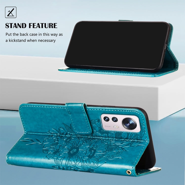 Custodia per telefono in pelle con farfalla goffrata, For Xiaomi 12 Pro, For Xiaomi Poco M4 Pro 4G, For Xiaomi Poco X4 Pro 5G