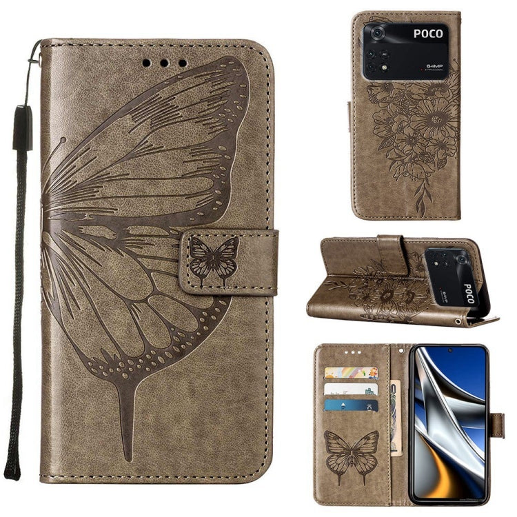 Custodia per telefono in pelle con farfalla goffrata, For Xiaomi 12 Pro, For Xiaomi Poco M4 Pro 4G, For Xiaomi Poco X4 Pro 5G