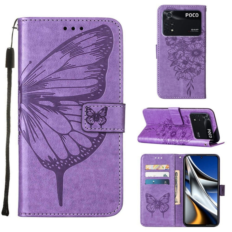 Custodia per telefono in pelle con farfalla goffrata, For Xiaomi 12 Pro, For Xiaomi Poco M4 Pro 4G, For Xiaomi Poco X4 Pro 5G