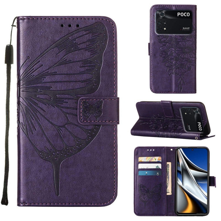Custodia per telefono in pelle con farfalla goffrata, For Xiaomi 12 Pro, For Xiaomi Poco M4 Pro 4G, For Xiaomi Poco X4 Pro 5G