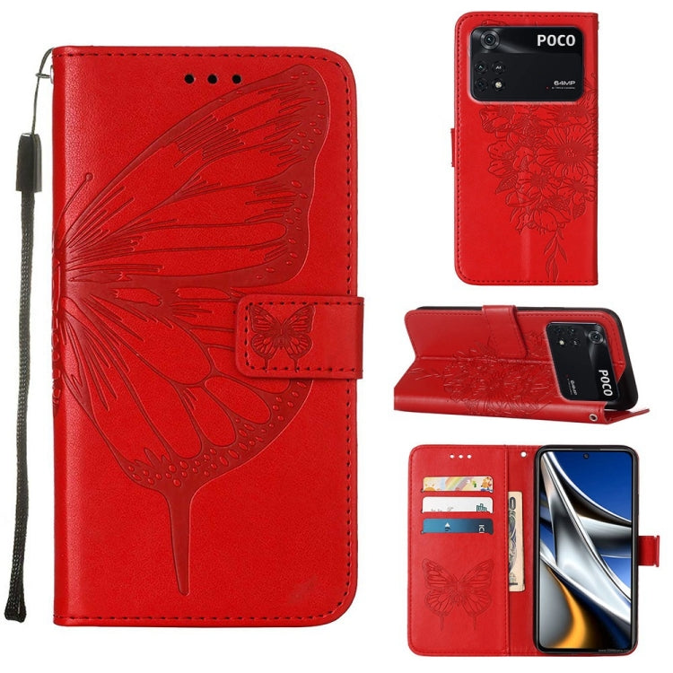 Custodia per telefono in pelle con farfalla goffrata, For Xiaomi 12 Pro, For Xiaomi Poco M4 Pro 4G, For Xiaomi Poco X4 Pro 5G