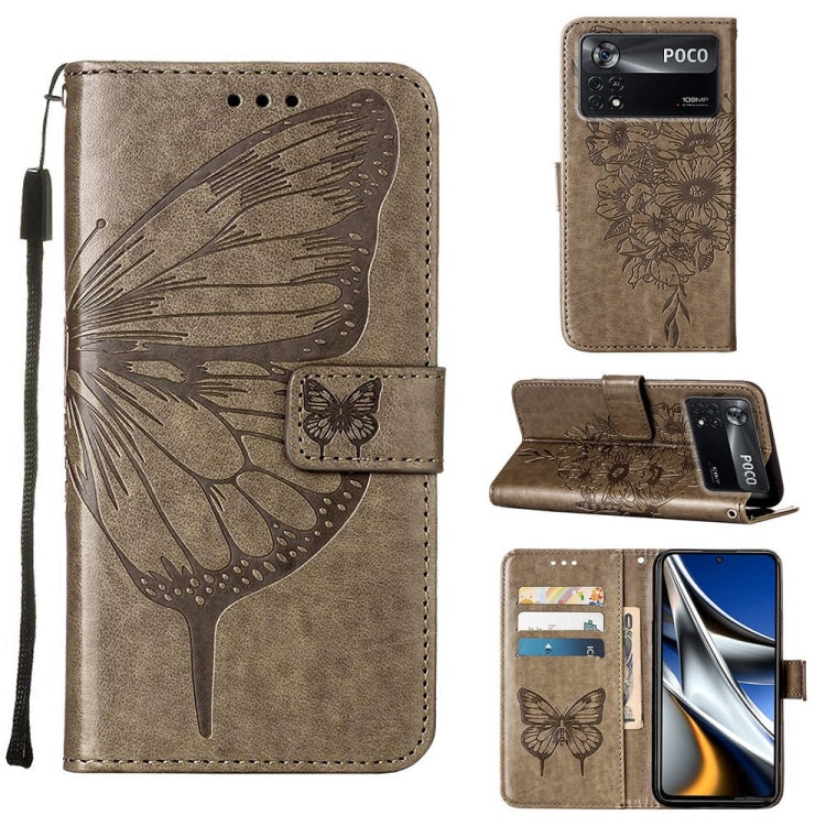 Custodia per telefono in pelle con farfalla goffrata, For Xiaomi 12 Pro, For Xiaomi Poco M4 Pro 4G, For Xiaomi Poco X4 Pro 5G