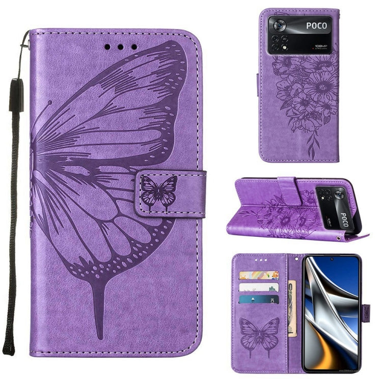 Custodia per telefono in pelle con farfalla goffrata, For Xiaomi 12 Pro, For Xiaomi Poco M4 Pro 4G, For Xiaomi Poco X4 Pro 5G