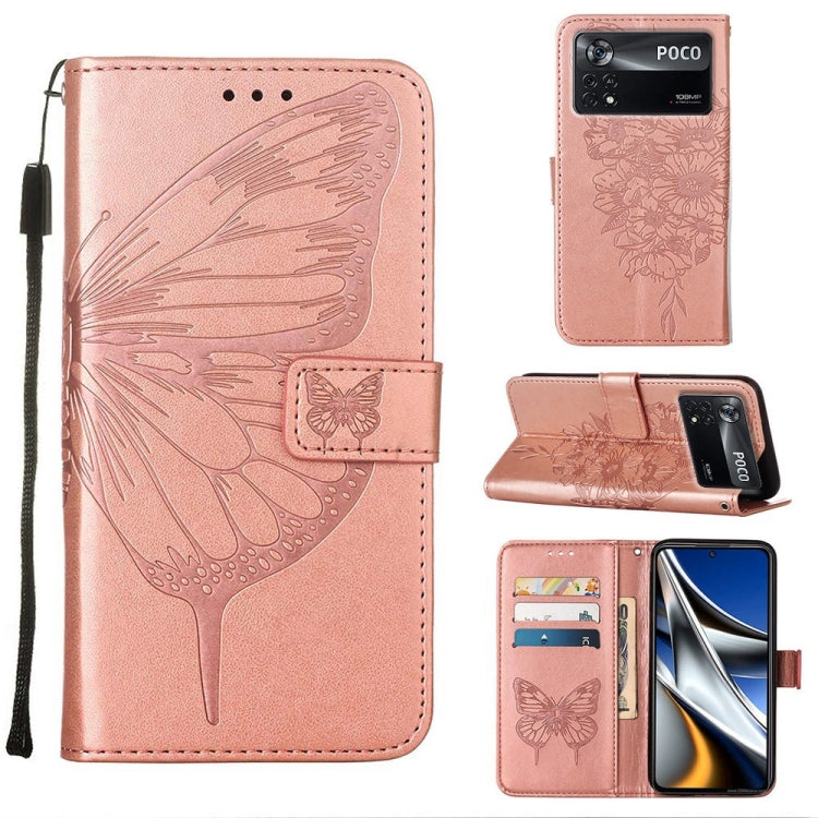 Custodia per telefono in pelle con farfalla goffrata, For Xiaomi 12 Pro, For Xiaomi Poco M4 Pro 4G, For Xiaomi Poco X4 Pro 5G