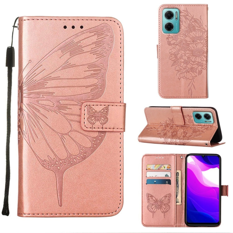 Custodia per telefono in pelle con farfalla goffrata, For Xiaomi Redmi 10 Prime+ 5G/Note 11E, For Xiaomi Redmi Note 11 Pro 5G / 4G Global, For Xiaomi Redmi Note 11S / 11 4G Global