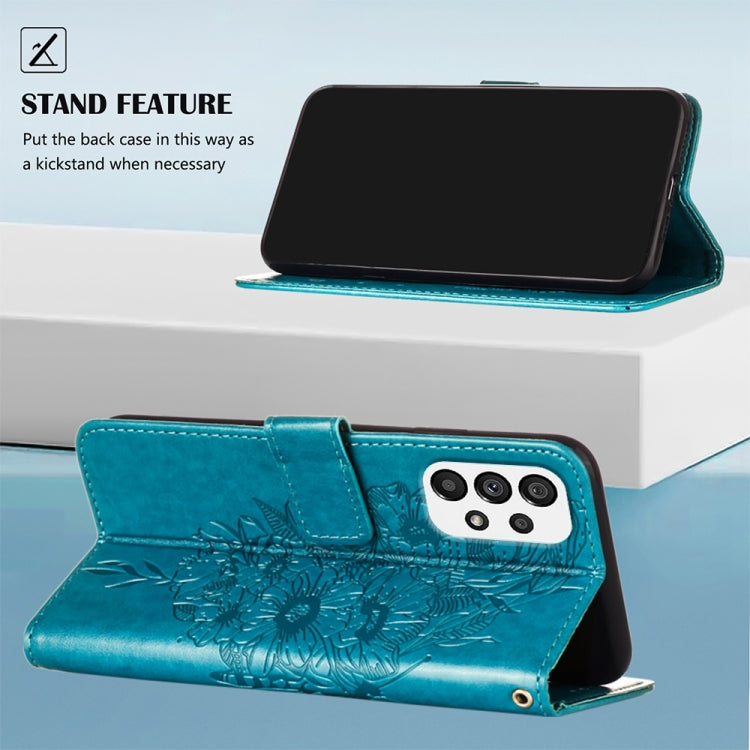 Custodia per telefono in pelle con farfalla goffrata, For Samsung Galaxy A73 5G