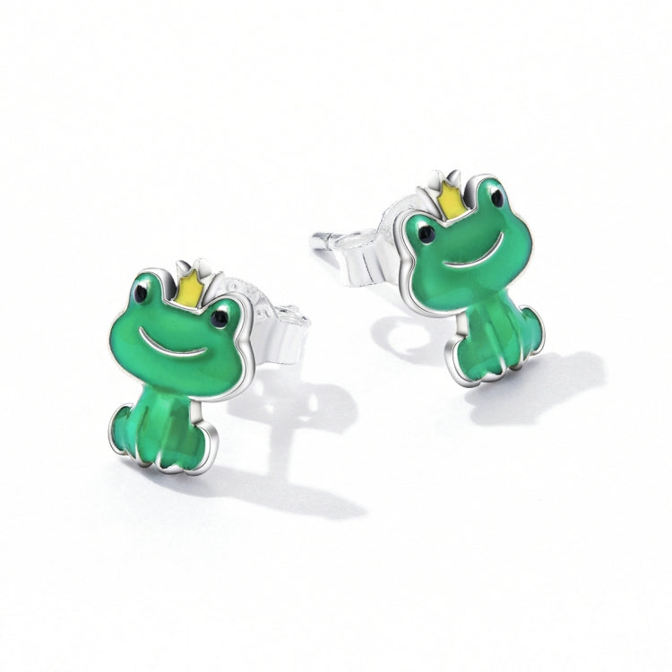 Orecchini da donna con orecchio a forma di rana in argento sterling S925, Little Frog