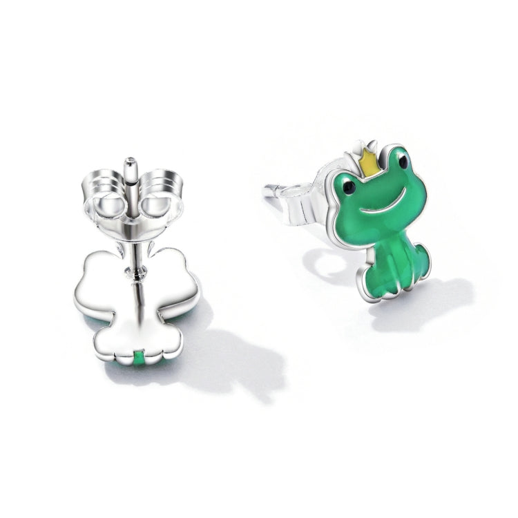 Orecchini da donna con orecchio a forma di rana in argento sterling S925, Little Frog