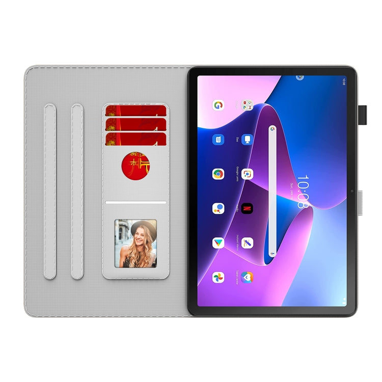 Custodia per tablet in pelle magnetica con motivo ad acquerello Skin Feel, For Lenovo Tab M10 Plus 10.6 3rd Gen.