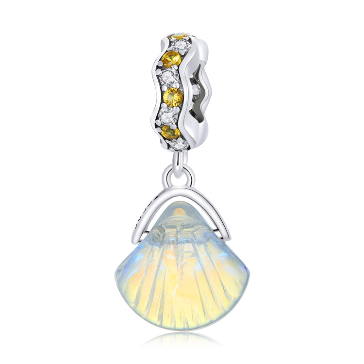 Accessori per collana braccialetto fai-da-te con pendente a conchiglia iridescente in argento sterling S925, Iridescent Shell