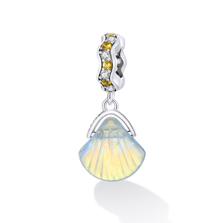 Accessori per collana braccialetto fai-da-te con pendente a conchiglia iridescente in argento sterling S925, Iridescent Shell