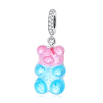 Accessori per collana braccialetto fai da te con ciondolo orsetto di caramelle in argento sterling S925, Candy Bear
