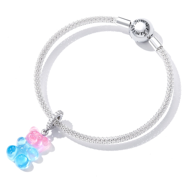 Accessori per collana braccialetto fai da te con ciondolo orsetto di caramelle in argento sterling S925, Candy Bear