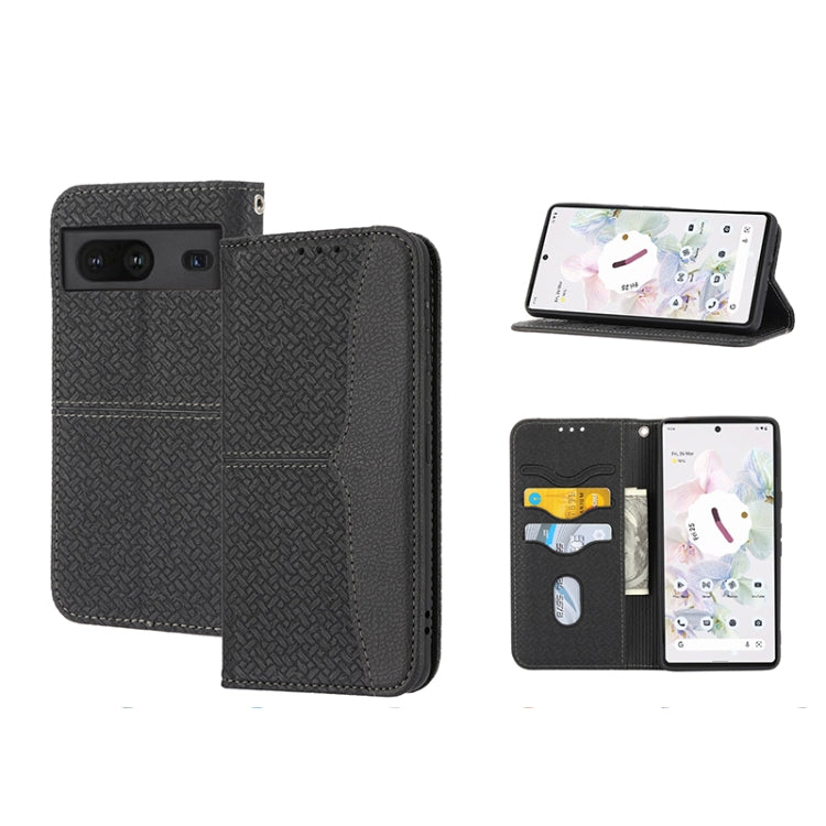 Custodia per telefono in pelle PU magnetica con cuciture a trama intrecciata, For Google Pixel 7, For Nokia G21 / G11, For Google Pixel 7 Pro, For Kyocera Android One S9 / Digno Sanga Edition