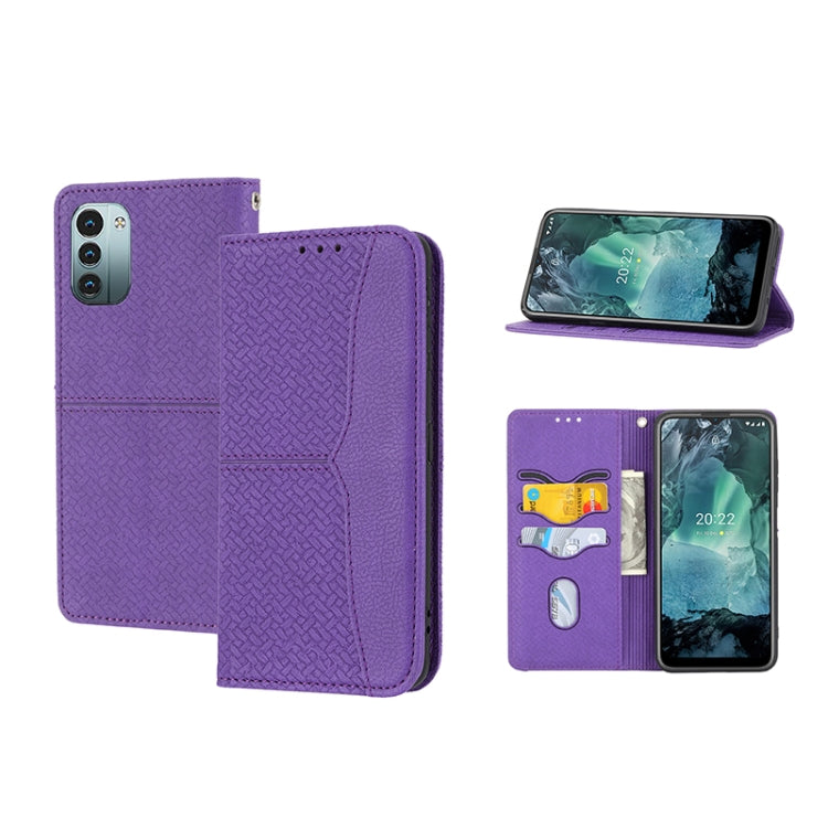 Custodia per telefono in pelle PU magnetica con cuciture a trama intrecciata, For Google Pixel 7, For Nokia G21 / G11, For Google Pixel 7 Pro, For Kyocera Android One S9 / Digno Sanga Edition