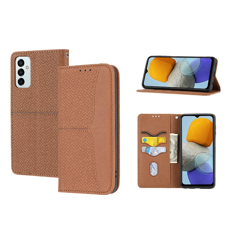 Custodia per telefono in pelle PU magnetica con cuciture a trama intrecciata, For Samsung Galaxy M23 / F23 5G Japanese Version, For OPPO Realme C31 4G Global, For Sony Xperia 10 IV, For Sony Xperia 1 IV