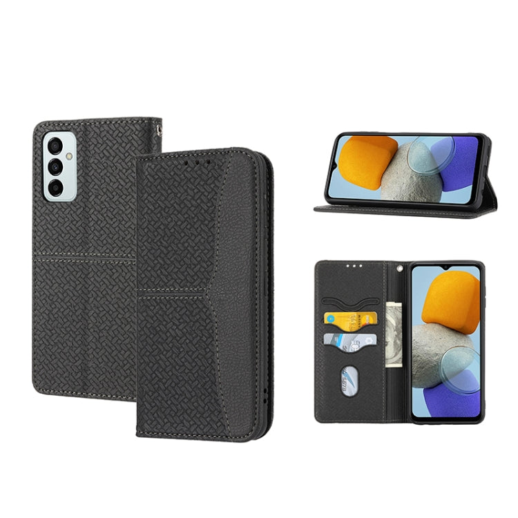 Custodia per telefono in pelle PU magnetica con cuciture a trama intrecciata, For Samsung Galaxy M23 / F23 5G Japanese Version, For OPPO Realme C31 4G Global, For Sony Xperia 10 IV, For Sony Xperia 1 IV