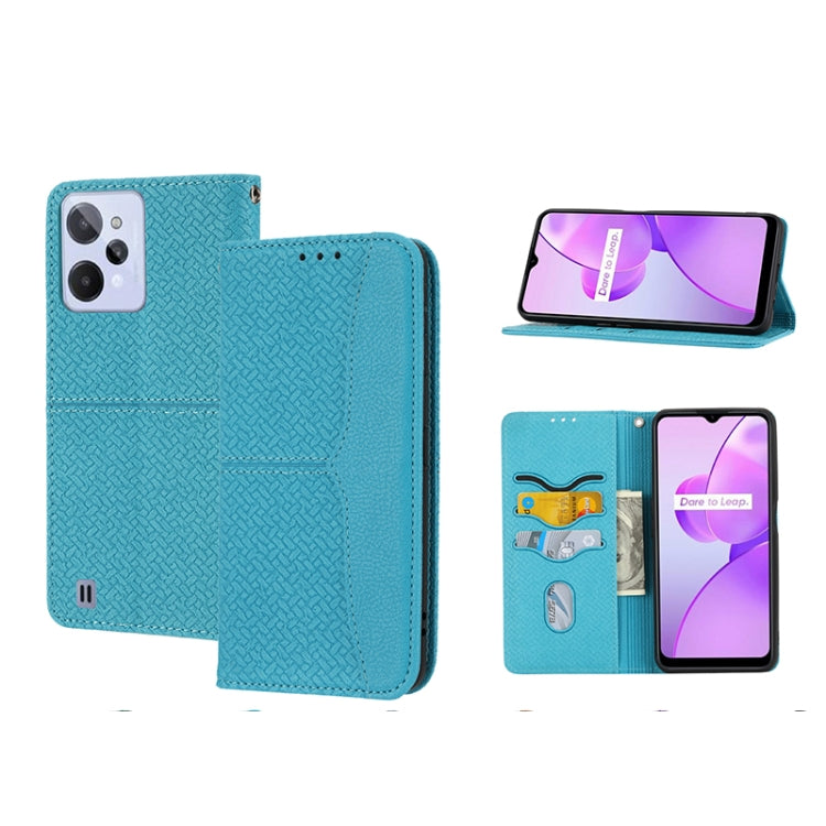 Custodia per telefono in pelle PU magnetica con cuciture a trama intrecciata, For Samsung Galaxy M23 / F23 5G Japanese Version, For OPPO Realme C31 4G Global, For Sony Xperia 10 IV, For Sony Xperia 1 IV