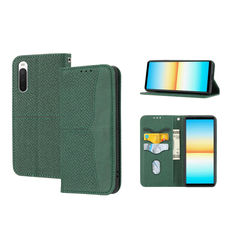 Custodia per telefono in pelle PU magnetica con cuciture a trama intrecciata, For Samsung Galaxy M23 / F23 5G Japanese Version, For OPPO Realme C31 4G Global, For Sony Xperia 10 IV, For Sony Xperia 1 IV
