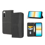 Custodia per telefono in pelle PU magnetica con cuciture a trama intrecciata, For Samsung Galaxy M23 / F23 5G Japanese Version, For OPPO Realme C31 4G Global, For Sony Xperia 10 IV, For Sony Xperia 1 IV