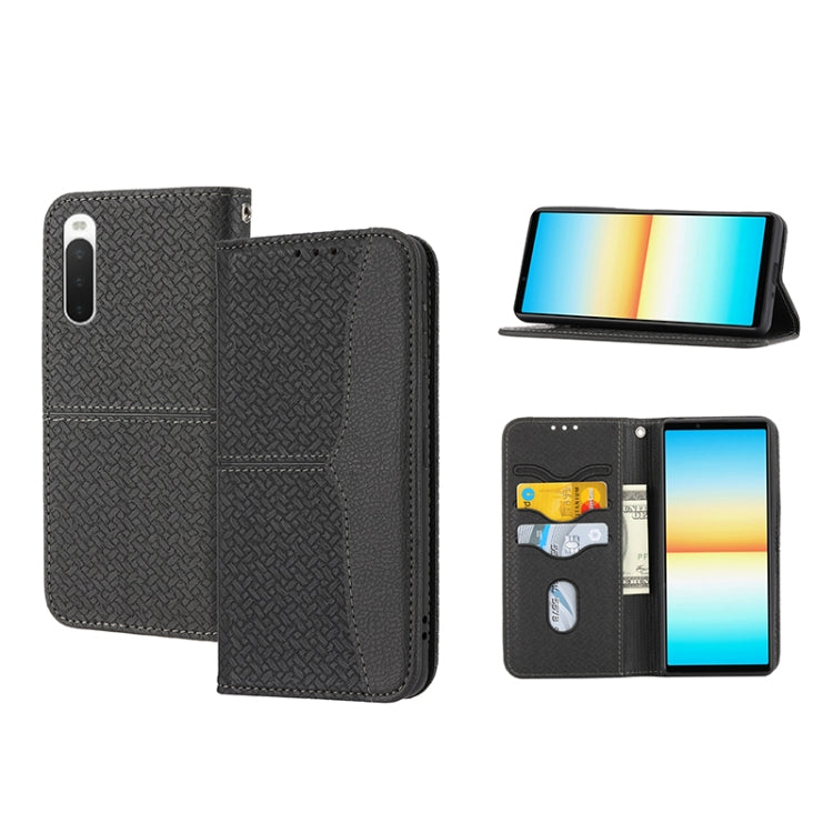 Custodia per telefono in pelle PU magnetica con cuciture a trama intrecciata, For Samsung Galaxy M23 / F23 5G Japanese Version, For OPPO Realme C31 4G Global, For Sony Xperia 10 IV, For Sony Xperia 1 IV