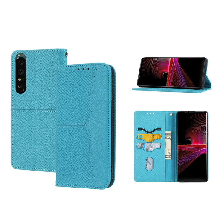 Custodia per telefono in pelle PU magnetica con cuciture a trama intrecciata, For Samsung Galaxy M23 / F23 5G Japanese Version, For OPPO Realme C31 4G Global, For Sony Xperia 10 IV, For Sony Xperia 1 IV
