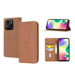 Custodia per telefono in pelle PU magnetica con cuciture a trama intrecciata, For Xiaomi Redmi 10A, For Xiaomi Poco M4 Pro, For Xiaomi Redmi Note 11E, For Xiaomi Redmi 10 5G