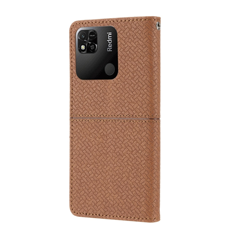 Custodia per telefono in pelle PU magnetica con cuciture a trama intrecciata, For Xiaomi Redmi 10A, For Xiaomi Poco M4 Pro, For Xiaomi Redmi Note 11E, For Xiaomi Redmi 10 5G