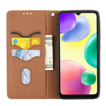 Custodia per telefono in pelle PU magnetica con cuciture a trama intrecciata, For Xiaomi Redmi 10A, For Xiaomi Poco M4 Pro, For Xiaomi Redmi Note 11E, For Xiaomi Redmi 10 5G